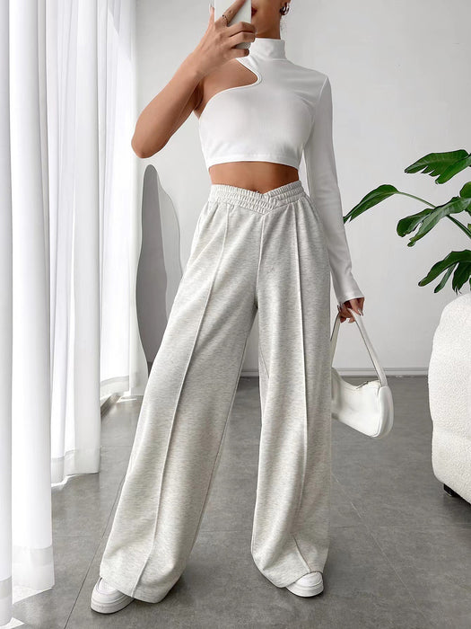 Elastic Waist Wide Leg Pants