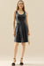 Doublju Full Size Round Neck Ruched Sleeveless Dress with Pockets